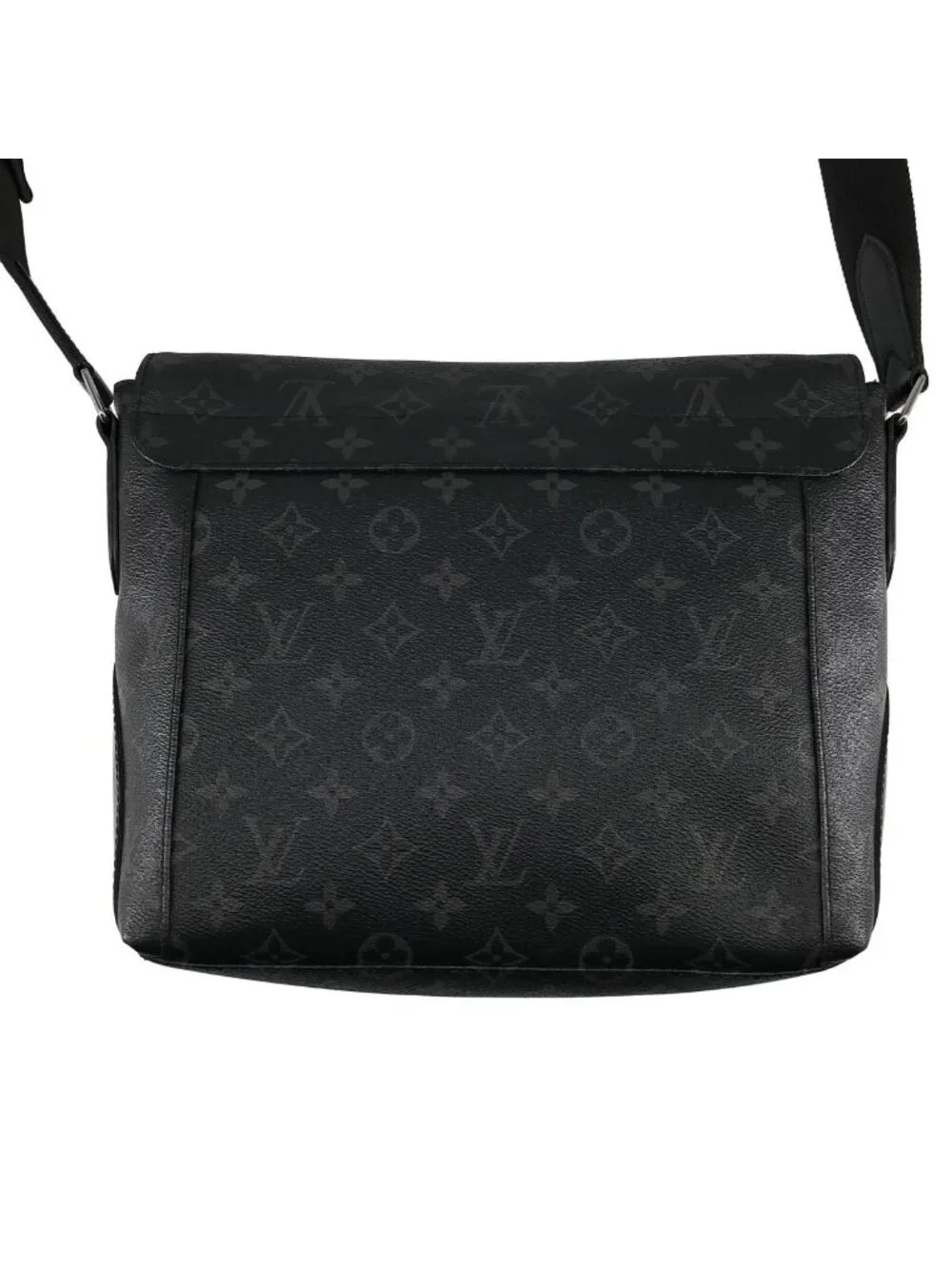 Louis Vuitton Monogram Eclipse Messenger PM Shoulder Bag Black
